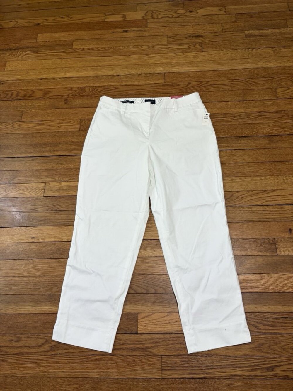 Talbots Perfect Crop Pants Women's Size 10 Curvy Fit White Cotton NWT